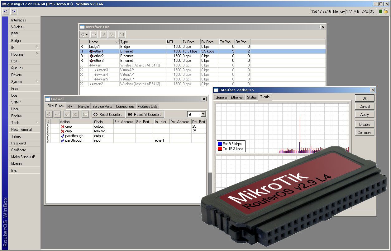 IDE Modul mit MikroTik RouterOS L4