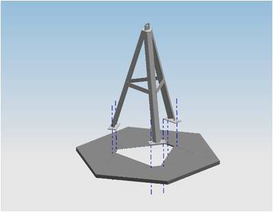 Modulares Aluminiumfundament (12/8m)