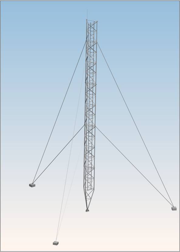 Abgespannter Gittermast (M1000, 12m)